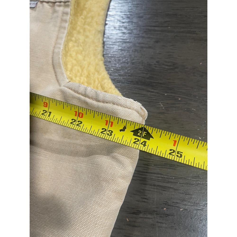 Carhartt Mens Size XL Tan Vest Vintage Sherpa Lined Duck Canvas Workwear 6SV - Picture 7 of 8